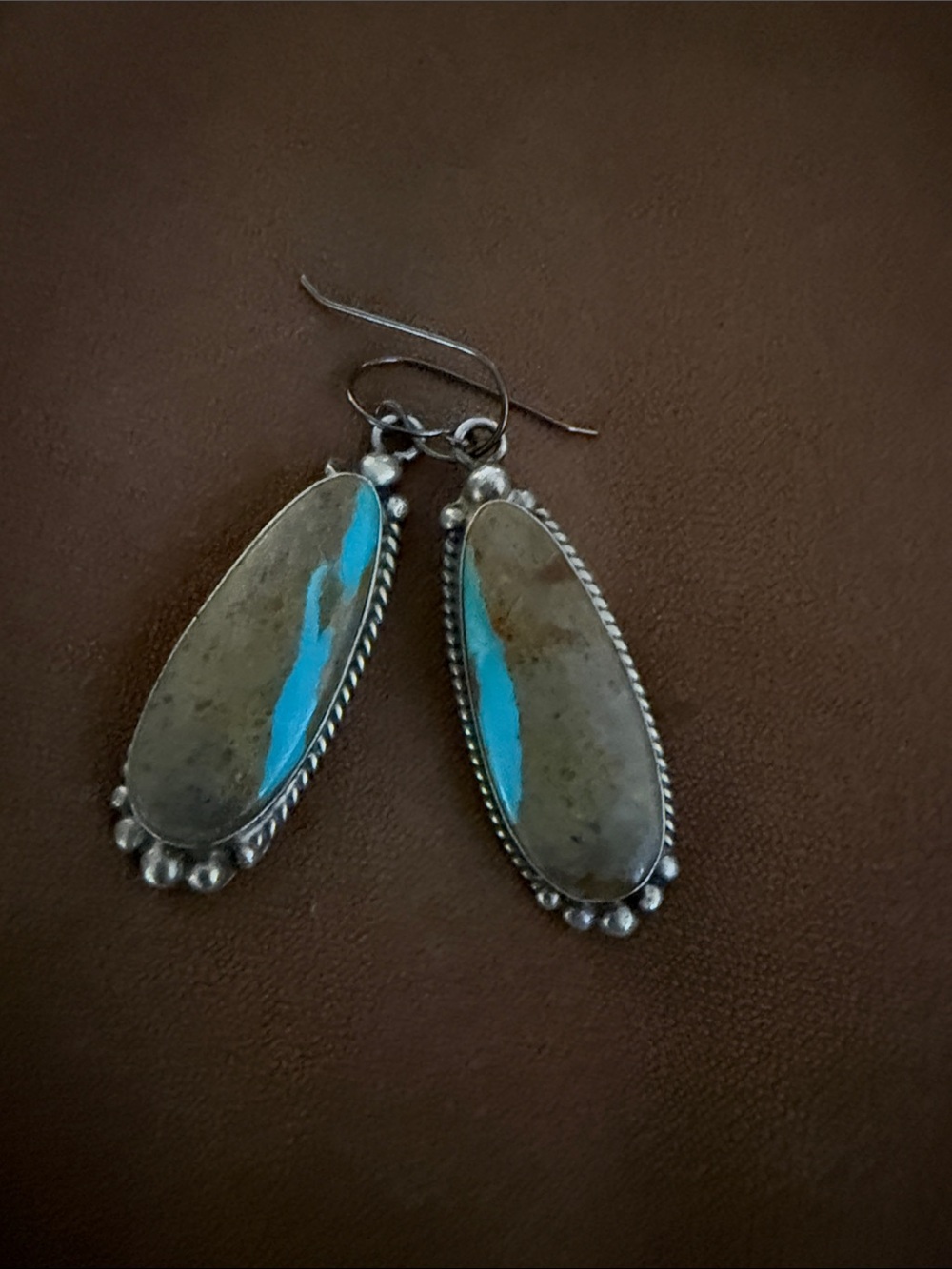 Eloise Kee #8 Mine Turquoise Teardrop Dangle Earrings -